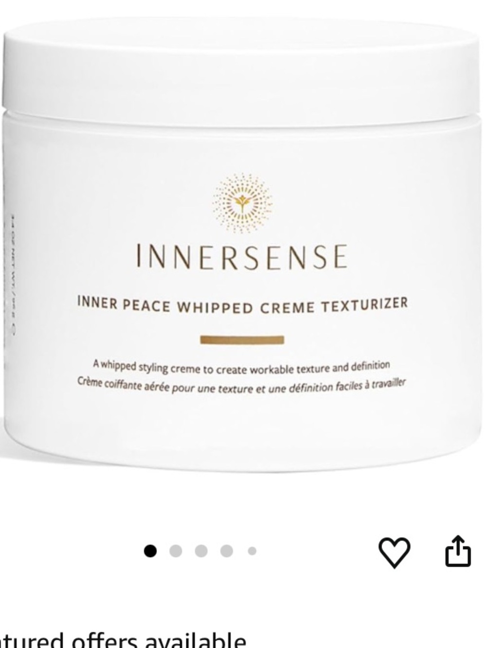 Innersense Inner Peace Whipped Creme Texturizer hair styling cream